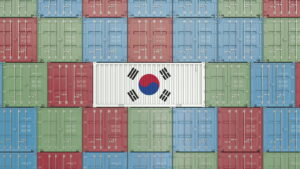 cargo container with korean flag consulting